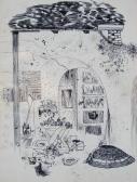 Putri, 1967, tus, toll, papír, 32x24 cm