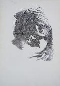 Töredék, 1990-es évek, toll, tinta, papír, 43x30,5 cm