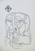Meghívó, 1970-es évek, tus, papír, 15x10,5 cm