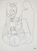 Ünnep, 1969, tus, toll, papír, 28x21 cm