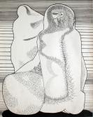 Emlékmű, 1970 kl, tus, papír, 40x30 cm