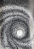 Térspirál, 1963-64 kl, tus, toll, papír, 85x61 cm