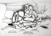 Félúton a sírás felé, 1974, tus, papír, 21x30 cm