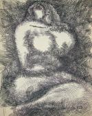 Vázlat, 1966 kl, tus, toll, papír, 48x30 cm