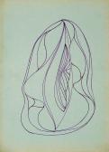 Sziromhangszer, 1970-es évek, tus, papír (könyvtári leírókarton), 21x15 cm