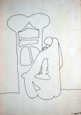 Kertész, 1970, tus, papír, 30x21 cm