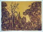 Aranybolygó (Ozorai emlék), 1964 kl, linómetszet, papír, 43x61 cm / 250x350 mm