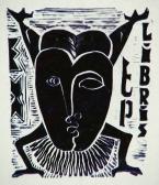 Ex libris sorozat, 1970-es évek, linómetszet, papír, 14x12,5 cm / 80x65 mm