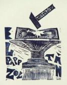 Ex libris sorozat, 1970-es évek, linómetszet, papír, 13x16 cm / 60x45 mm