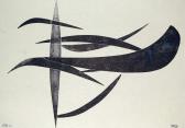 "TRB" III., 1970, papírmetszet, vegyes technika, papír, 21x30 cm "TRB" III., 1970, papírmetszet, vegyes technika, papír, 21x30 cm