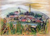Szentendre, 1962, pasztell, akvarell, tus, papír, 34x32 cm