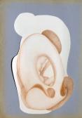 Befelé nézők, 1967, színes ceruza, papírkivágás, karton, 100x70 cm