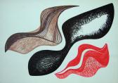 Hullámnyomok, 1998, tempera, tus, 29,5x42 cm