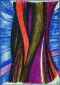Kék, sárga…, 1974, tus, színes tus, papír, 30x21 cm