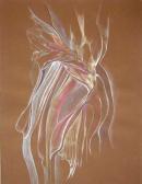 Vedlett burok, 1991, színes kréta, akvarell, papír, 65x50 cm