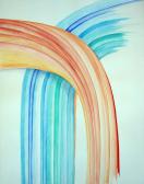 Áthajló folyosók, 1992, gouache, tempera, papír, 65x50 cm