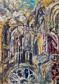 Katedrális III., 1966 kl, olaj, karton, 100x70 cm
