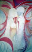 Pár, 1965, olaj, farost, kb. 160x100 cm