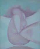 Lila, 1966-71 között, olaj, karton, 54,5x45 cm