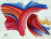 Eltérített erők, 1973, akril, vászon, 130x170 cm