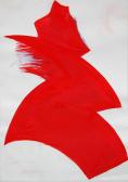Vörös jelek III., 1993, tempera, papír, 51x36,5 cm