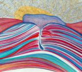 Aláereszkedő, 2005, akril, vászon, 70x80 cm