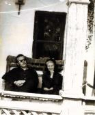 A tornácon nagymamával, Ozora, 1960-as évek eleje